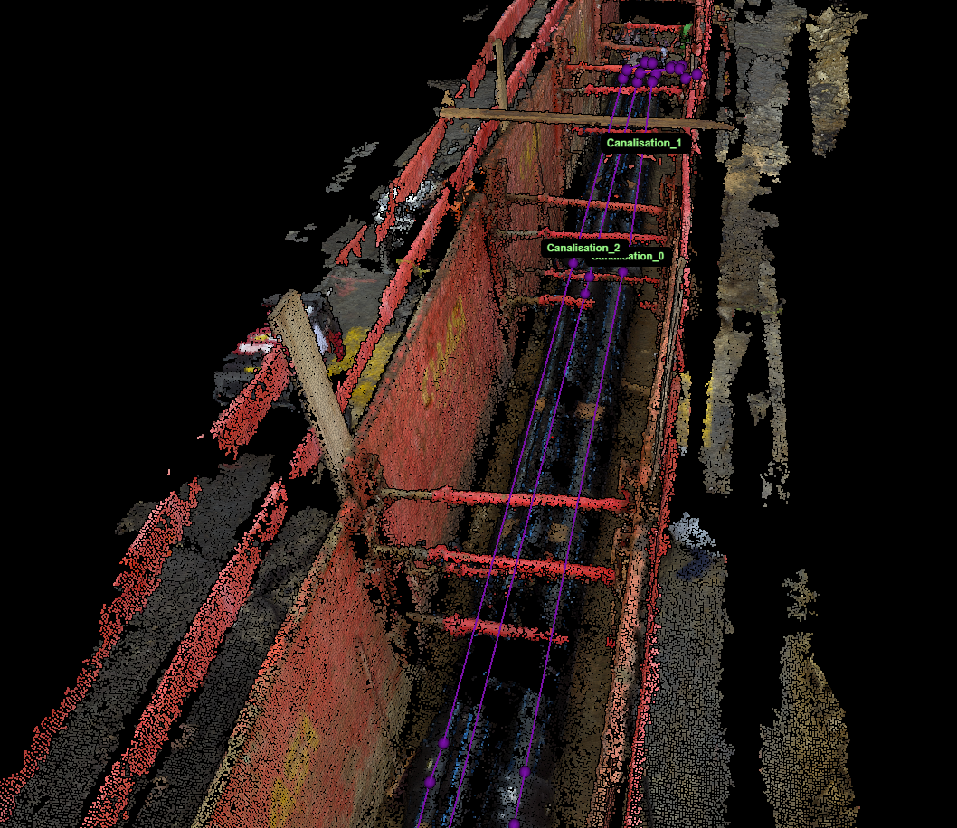 Nuage de points 3D d'une fouille reconstruit par photogrammétrie