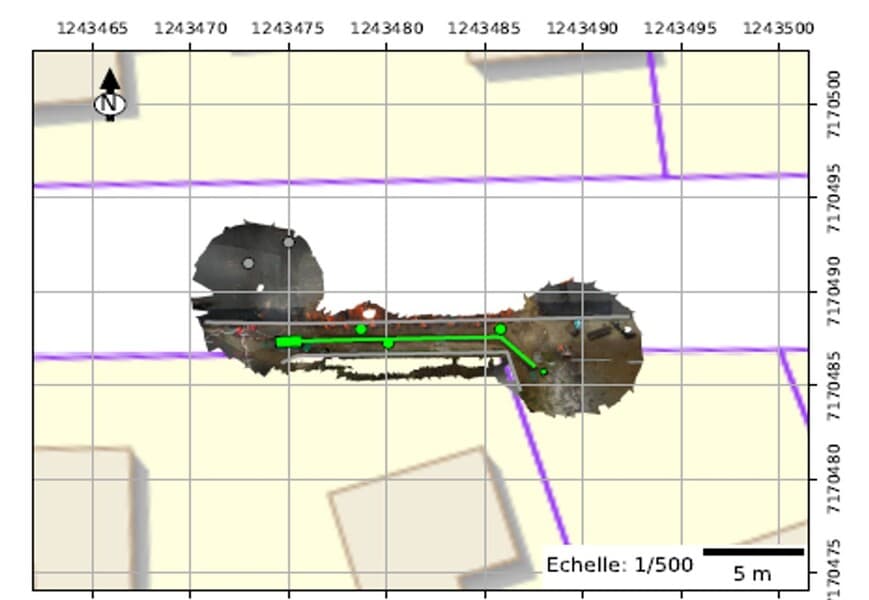 Plan de récolement standardisé produit dans myF3D Editor, avec son cartouche