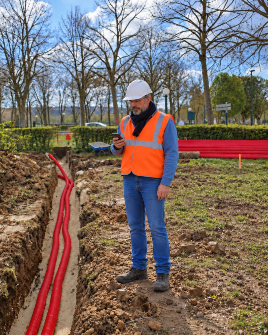 Terminal durci affichant un formulaire d'inventaire de chantier I2D